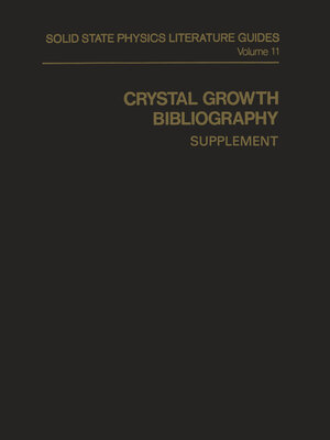 cover image of Crystal Growth Bibliography